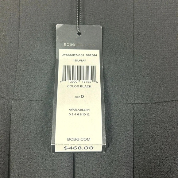 NWT BCBG MAXAZRIA “Silvia” Sleeveless Peplum Black Elegant Maxi Dress Sz 0 - Picture 6 of 16